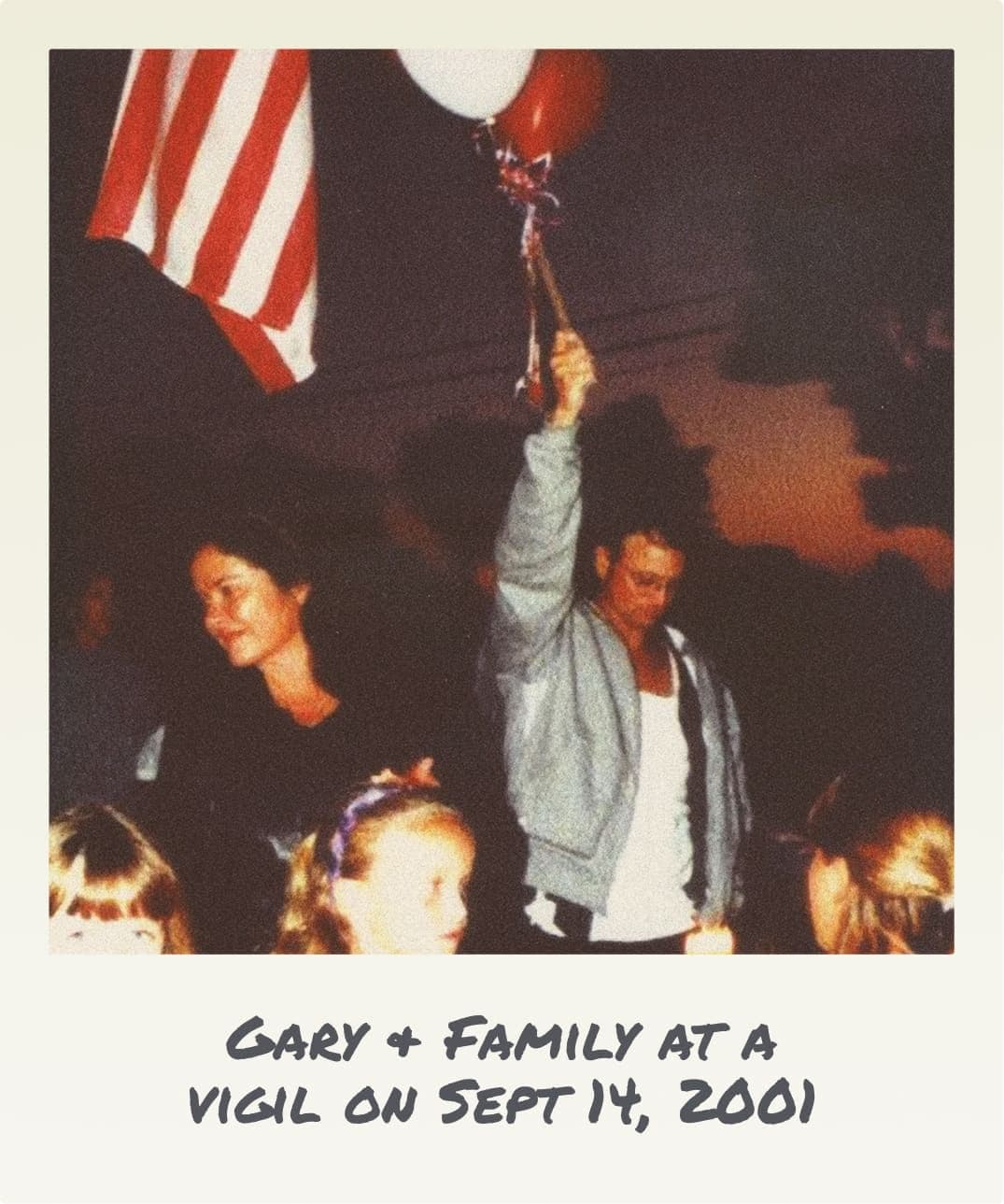 Gary & Family at a vigil on Sept 14, 2001