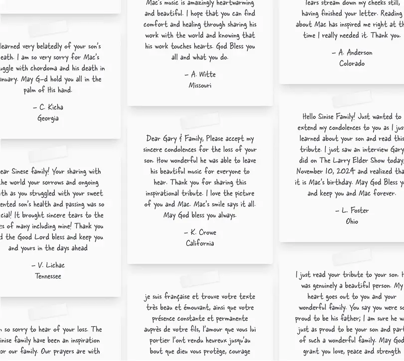 Add A Note To Our Message Wall