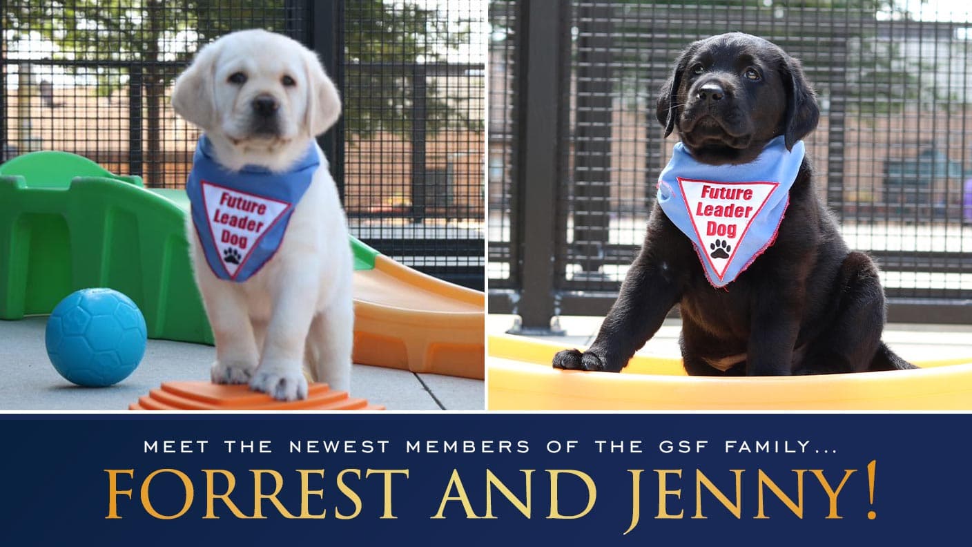Foundation Welcomes Future Leader Dogs For The Blind "Forrest & Jenny"
